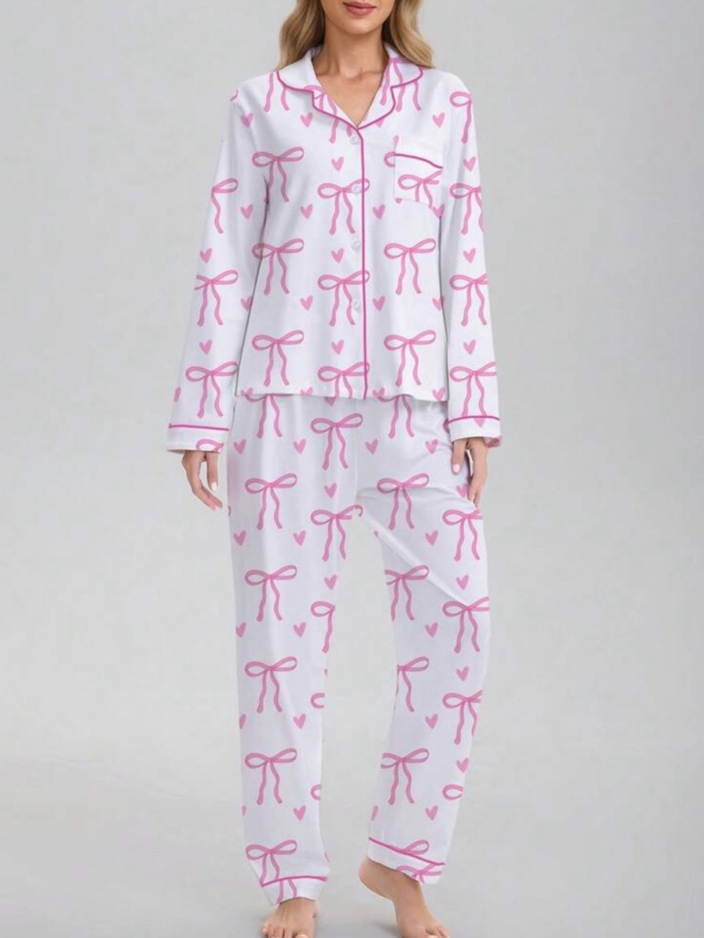 Women’s Bow Pajama Set - XL - Picture 3 of 10